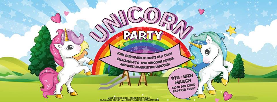 unicorn party at farm, unicorn party banner